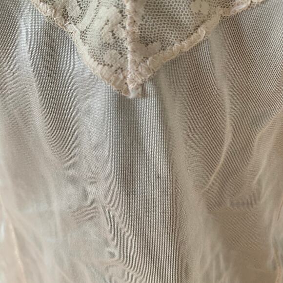 Vintage Cream ILGWU Lace Nylon Camisole Lingerie Wide Straps Made In USA - Picture 7 of 16